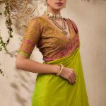Prodigal Green Kanjivaram Silk Saree With Surpassing Blouse Piece