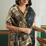 Unique Black Pure Zari Weaving Banarasi Tussar Silk Saree With Seraglio Blouse Piece