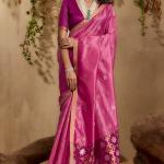 Epiphany Pink Pure Zari Weaving Banarasi Tussar Silk Saree With Beauteous Blouse Piece