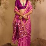 Epiphany Pink Pure Zari Weaving Banarasi Tussar Silk Saree With Beauteous Blouse Piece