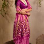 Epiphany Pink Pure Zari Weaving Banarasi Tussar Silk Saree With Beauteous Blouse Piece