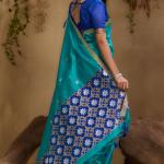 Preferable Firozi Pure Zari Weaving Banarasi Tussar Silk Saree With Enthralling Blouse Piece
