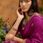 Ornate Purple Banarasi Tussar Silk Saree With Comely Blouse Piece
