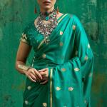Surreptitious Sea Green Banarasi Satin Silk Saree With Confounding Blouse