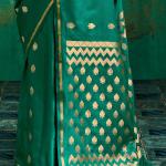 Surreptitious Sea Green Banarasi Satin Silk Saree With Confounding Blouse