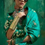 Surreptitious Sea Green Banarasi Satin Silk Saree With Confounding Blouse