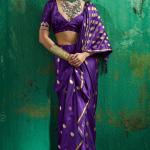 Pleasurable Purple Banarasi Satin Silk Saree With Delectable Blouse