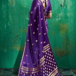 Pleasurable Purple Banarasi Satin Silk Saree With Delectable Blouse