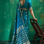 Glowing Rama Banarasi Satin Silk Saree With Prodigal Blouse
