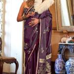 Glorious Wine Banarasi Satin Silk Saree With Pleasant Blouse