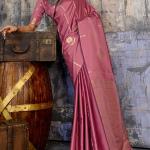 Tantalizing Pink Banarasi Satin Silk Saree With Snazzy Blouse