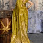Supernal Mustard Banarasi Satin Silk Saree With Forbearance Blouse