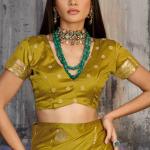 Supernal Mustard Banarasi Satin Silk Saree With Forbearance Blouse