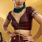 Trendy Brown Banarasi Satin Silk Saree With Ailurophile Blouse