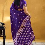 Elegant Purple Banarasi Satin Silk Saree With Transcendent Blouse
