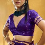 Elegant Purple Banarasi Satin Silk Saree With Transcendent Blouse