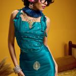 Smashing Rama Banarasi Satin Silk Saree With Effulgent Blouse