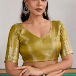 Efflorescence Mustard Banarasi Satin Silk Saree With Comely Blouse
