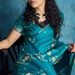 Scintillating Rama Banarasi Satin Silk Saree With Gorgeous Blouse