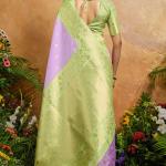 Evocative Lavender Pure Zari Weaving Banarasi Silk Saree With Sophisticated Blouse Piece