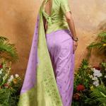 Evocative Lavender Pure Zari Weaving Banarasi Silk Saree With Sophisticated Blouse Piece