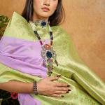 Evocative Lavender Pure Zari Weaving Banarasi Silk Saree With Sophisticated Blouse Piece