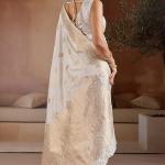 Dissemble Beige Pure Zari Weaving Banarasi Silk Saree With Girlish Blouse Piece