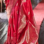 Glittering Dark Pink Soft Banarasi Silk Saree With Elision Blouse Piece