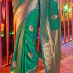 Prominent Dark Green Soft Banarasi Silk Saree With Desirable Blouse Piece