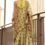 Desirable Mehndi Digital Printed Tissue Silk Saree With Ebullience Blouse Piece