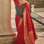 Serendipity Red Soft Banarasi Silk Saree With Ineffable Blouse Piece