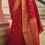 Serendipity Red Soft Banarasi Silk Saree With Ineffable Blouse Piece