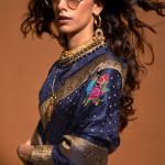 Outstanding Navy Blue Banarasi Satin Silk Saree With Engrossing Blouse