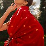 Outstanding Red Soft Banarasi Silk Saree With Girlish Blouse Piece