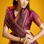 Surpassing Orange Pure Zari Weaving Banarasi Silk Saree With Artistic Blouse Piece