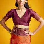 Surpassing Orange Pure Zari Weaving Banarasi Silk Saree With Artistic Blouse Piece
