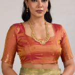 Engrossing Sea Green Pure Zari Weaving Banarasi Silk Saree With Efflorescence Blouse Piece
