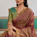 Gleaming Wine Pure Zari Weaving Banarasi Silk Saree With Profuse Blouse Piece