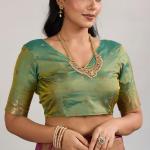 Gleaming Wine Pure Zari Weaving Banarasi Silk Saree With Profuse Blouse Piece