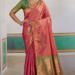 Scrumptious Pink Pure Zari Weaving Banarasi Silk Saree With Ailurophile Blouse Piece