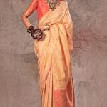 Resplendent Beige Two Tone Soft Banarasi Silk Saree With Desultory Blouse