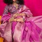 Trendy Magenta Soft Banarasi Tissue Silk Saree With Pleasant Blouse Piece