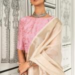 Ephemeral Beige Soft Silk Saree With Magnetic Blouse Piece