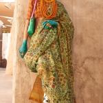 Trendy Green Digital Printed Tissue Silk Saree With Classy Blouse Piece