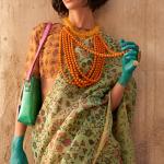 Trendy Green Digital Printed Tissue Silk Saree With Classy Blouse Piece