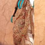 Entrancing Beige Digital Printed Tissue Silk Saree With Ideal Blouse Piece
