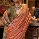 Unique Orange Soft Banarasi Silk Saree With Intricate Blouse Piece
