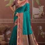 Extraordinary Rama Banarasi Tussar Silk Saree With Breathtaking Blouse Piece