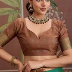 Nemesis Green Banarasi Tussar Silk Saree With Vivacious Blouse Piece