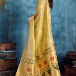 Panoply Yellow Paithani Pure Tissue Silk Saree With Woebegone Blouse Piece